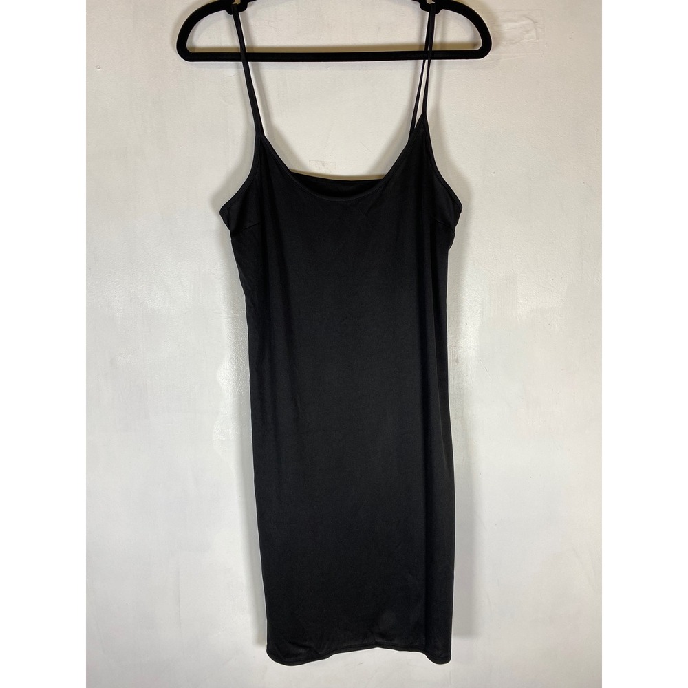 Black Stretch Half Slip Dress Mini Cami Layering Under Dress Medium